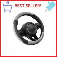 SEG Direct Car Steering Wheel Cover for Prius Civic 14-14.25 inch, Black and Gra picture
