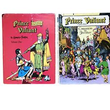 Vintage Prince Valiant Volume One  & Two Harold Foster Books Hardcover 1974 picture
