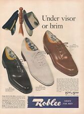 1943 Roblee Shoes For Men Under Visor Brim Navy Base or Office WW2 Vtg Print Ad picture