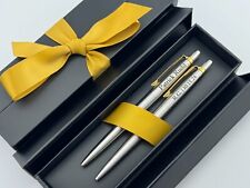 Parker Jotter Ballpoint Pen Silver Chrome Gold Trim Appreciation Gift Blue Ink picture