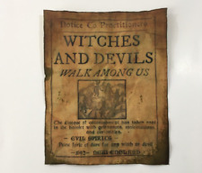 Salem Witch Trials Print Witch Theme Witchery Replica Halloween Decorations picture
