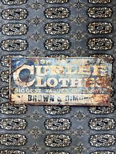 Vtg Curlee Clothes Tin 1900s Sign 20x10 picture