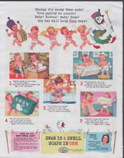 1944 Print Ad Swan Soap Marching Babies Illustration Gracie  WWII Home Front picture
