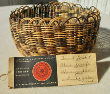 Vintage Honeysuckle Fruit Basket Qualla Eastern Cherokee NC Signed Alice Wolfe picture
