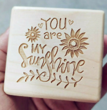 BEECH WOOD ENGRAVE WIND UP  MUSIC BOX  : YOU ARE MY SUNSHINE picture