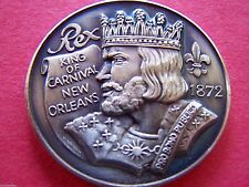 1973 Rex KINGS+QUEENS OF FANTASY+FACT Oxidized Silver HR Mardi Gras Doubloon picture