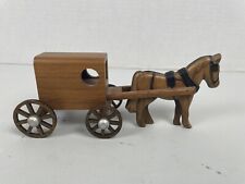 Handmade Wooden Amish Horse & Buggy Made in USA M-M 1994 picture