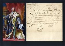 King LOUIS XV of France autograph, document signed & mounted picture