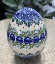 Boleslawiecka Ceramika Blue Decor Easter Egg 4