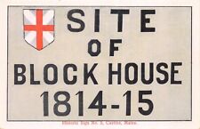 Postcard Site of Block House 1814-15 Historic Sign No. 5 Castine, Maine~131075 picture