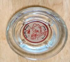 STAG CARLING BEER ASHTRAY MR MAGOO 5 INCH ROUND CLEAR GLASS COLLECTIBLE  picture