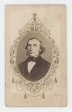 Antique Cartouche CDV c1860s Fetter Older Man With Long Hair in Suit Peru, IN picture