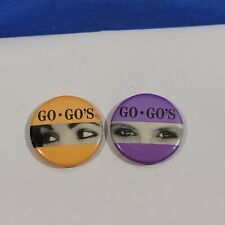 Vintage Go Go's Button pinback Hat Pin lot of 2 picture