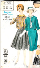 Vintage Vogue Pattern 4136 c1960, Misses Suit & Blouse, Size 14; FF picture