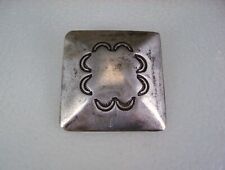 AUTHENTIC OLD NAVAJO HAND STAMPED STERLING SILVER SQUARE BUTTON picture