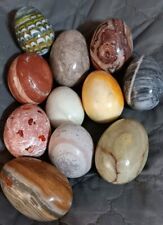 10 VINTAGE ALABASTER MARBLE And 1 Blown Glass EGGS - NiCE  picture