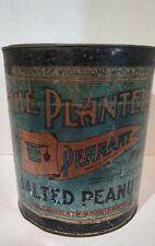 Vintage Planters Peanut Metal Tin Pennant 10 Lb Can picture
