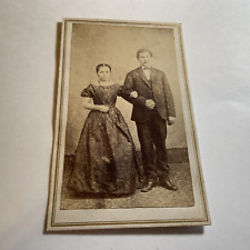 CDV C.W. FRAMING,CORRY,PA, COUPLE SCOOP NECK,FULL SKIRT DRESS,GENTLEMAN MUSTACHE picture