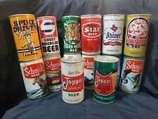 Vintage Lot of 14 Different Empty Pull Tab Beer Cans Schmidt, Topper, Star, more picture
