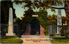 Vintage 1941 George Washington Tomb Mt. Vernon Postcard  Wallace Dow Dover Maine picture