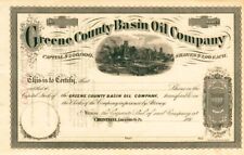 Greene County Basin Oil Co. - Stock Certificate - Oil Stocks and Bonds picture