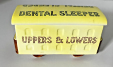 Vintage 1963 Bradley Dental Sleeper Car Uppers & Lowers Ceramic Denture Case picture