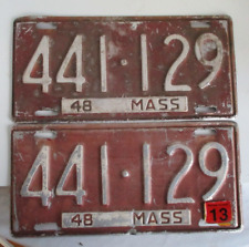 1948  Massachusetts  license plate 441129 pair picture
