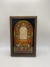Vtg 1979 Home Decor Framed Roses Saying We Love Him Because He First Loved Us picture