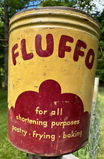 Vintage Fluffo Shortening Tin Riser Baking Pastry Frying 16