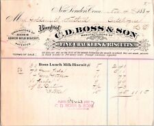 c1887 CD Boss & Son Fine Crackers & Biscuits New London Connecticut CT Billhead picture