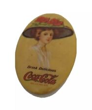 Vintage 1973 Mirror Celluloid Coca Cola Advertising Hand Pocket Hamilton girl 3