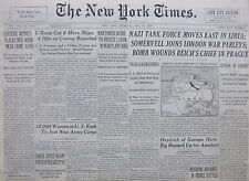 5-1942 WWII May 28 GERMAN FORCE MOVES EAST IN LIBYA; SOMERVELL JOINS LONDON WAR picture