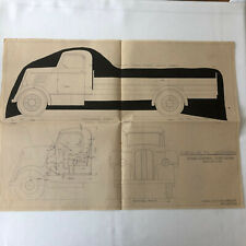 1934 Coachbuilder Truck Design Blueprint Rendering Blue Print Coach Pickup Truck picture