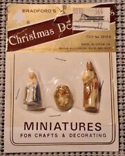 Vintage Micro Miniature Nativity Mary, Jesus and Joseph Figurines picture