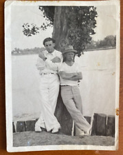 Affectionate Gentle Men with a Cigarette near a tree Gay Int Vintage photo picture