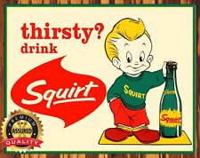 Squirt Soda - 1948 - Rare - Restored - Metal Sign 11 x 14 picture