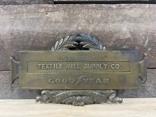 Vintage Good Year Textile Mill Supply Co. Bronze Plaque  picture