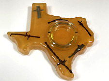 Vintage Yellow Lucite State Of Texas Astray- Barbed Wire Western Man Cave picture