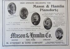 1902 Ad Harold Bauer Emil Paur Nikisch Moszkowski Photos Mason & Hamlin Piano  picture