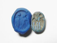 ZURQIEH -AF127- ANCIENT EGYPT ,  NEW KINGDOM EGYPTIAN BLUE SCARAB 1400 B.C picture