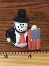 Thimble 4th Of July Patriotic Snowman Figurine picture