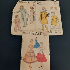 Vintage 1940s Advance Sewing Patterns Kids and Womens Lot of 3 6758/4183/3213 picture