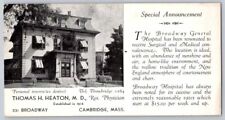 eStampsNet - Broadway General Hospital Cambridge MA 1914 Dr. Heaton Postcard picture