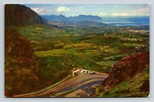 Hawaii Nuuanu Pali Oahu Observation Point Scenic Overlook Vtg Postcard View FLAW picture