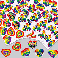 64Pcs Gay Pride Stickers Party Decals Rainbow Heart Decals Scrapbooking Stickers picture
