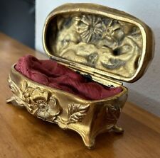 Antique Vintage French Ornate Casket Jewelry Presentation Box Estate picture