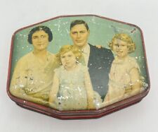 1930s England Royal Family Candy Toffee Tin UK Britain Queen Elizabeth George VI picture