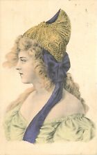 Postcard 1908 Beautiful lady wearing decorated hat artist impression 22-13038 picture