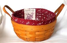 Longaberger 1995 Darning basket with liner protector & care card excellent picture