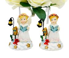 Vintage Anco Merchandise Choir  Angels Puppy Christmas Figurines Set of 2 *See picture